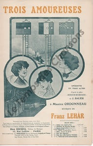 Partition de la chanson : Roses d'autrefois Trois amoureuses