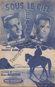 Partition de la chanson : Sous le ciel de la Plata
