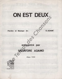 Partition de la chanson : On est deux