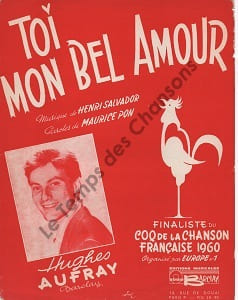Partition de la chanson : Toi mon bel amour