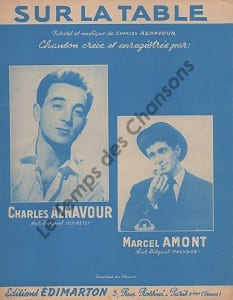 Partition de la chanson : Sur la table