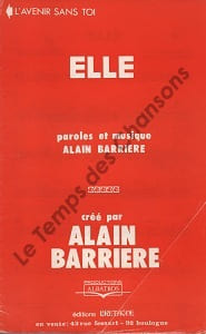 Partition de la chanson : Elle / Avenir sans toi (L') Orchestration