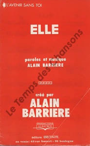 Partition de la chanson : Elle / Avenir sans toi (L') Orchestration