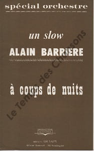 Partition de la chanson : A coups de nuits