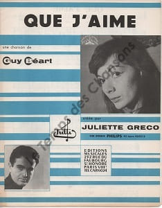 Partition de la chanson : Que j'aime