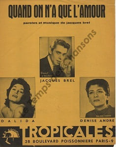 Partition de la chanson : Quand on n'a que l'amour        