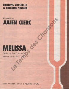 Partition de la chanson : Mélissa Retirage