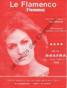 Partition de la chanson : Flamenco (Le) . Dalida - Los Brincos - Chaumelle Jacques