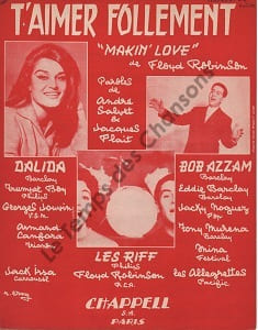 Partition de la chanson : T'aimer follement  Makin'love      