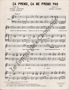 Partition de la chanson : ça prend, ça ne prend pas