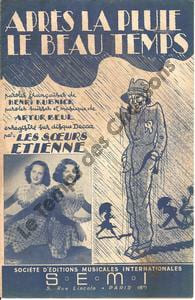 Partition de la chanson : Après la pluie le beau temps Toolie oolie doolie . Les soeurs Etienne - Beul Arthur - Kubnick Henri,Horton Vaughn