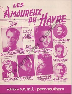 Partition de la chanson : Amoureux du Havre (Les) Retirage