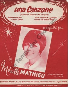 Partition de la chanson : Una canzone Stanotte sentiral una canzone