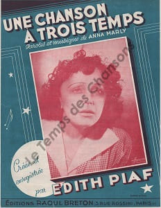 Partition de la chanson : Chanson à trois temps (Une)