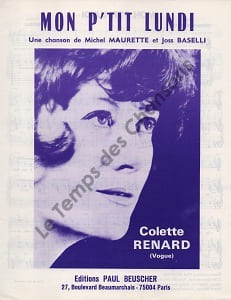 Partition de la chanson : Mon p'tit lundi