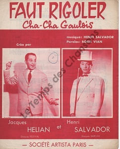 Partition de la chanson : Faut rigoler  Cha cha gaulois      . Hélian Jacques,Salvador Henri - Salvador Henri - Vian Boris