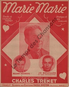 Partition de la chanson : Marie Marie