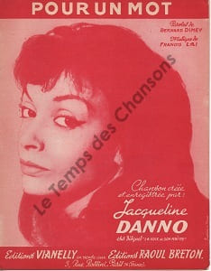 Partition de la chanson : Pour un mot