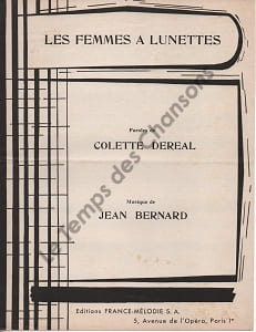 Partition de la chanson : Femmes à lunettes (Les)