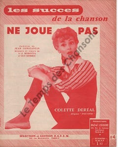 Partition de la chanson : Ne joue pas