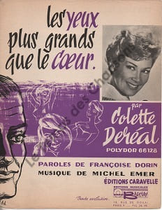 Partition de la chanson : Yeux plus grands que le coeur (Les)