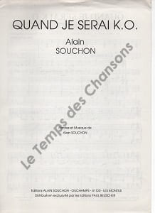 Partition de la chanson : Quand je serai K.O