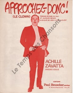 Partition de la chanson : Approchez-donc ! Clown (Le)