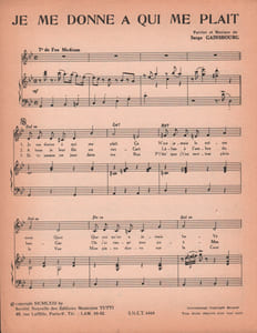 Partition de la chanson : Je me donne à qui me plaît        