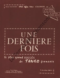 Partition de la chanson : Dernière fois (Une)