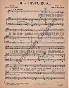 Partition de la chanson : Des histoires ...