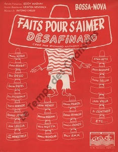 Partition de la chanson : Faits pour s'aimer  Desafinado      