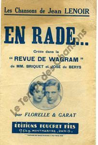 Partition de la chanson : En rade  Je suis restée en rade      