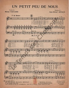 Partition de la chanson : Petit peu de nous (Un)