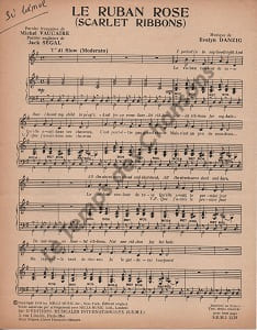 Partition de la chanson : Ruban rose (Le) Scarlet ribbons