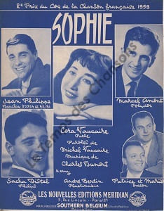 Partition de la chanson : Sophie