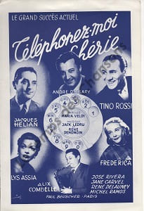 Partition de la chanson : Téléphonez-moi chérie Retirage