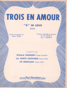 Partition de la chanson : Trois en amour  D in love      