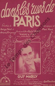Partition de la chanson : Dans les rues de Paris Plaisirs de Paris