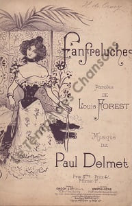 Partition de la chanson : Fanfreluches Edition originale de cette partition chant, illustrée par Lucien Métivet ( peintre, affichiste, illustrateur )