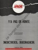 Partition de la chanson : Y'a pas de honte        . Berger Michel - Berger Michel - Berger Michel