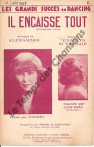 Partition de la chanson : Il encaisse tout