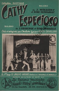 Partition de la chanson : Cathy Especioso Orchestration . Cavallero Mario - Mallerey Jacky,Margelli Dino,Degeorge Jean -
