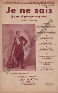 Partition de la chanson : Je ne sais Yo no sé porqué te quiéro