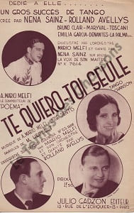 Partition de la chanson : Te quiero Toi seule