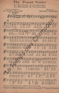 Partition de la chanson : Marchand de cacahouettes (Le) . - Simons Moïses - Varna Henri,Marc-Cab
