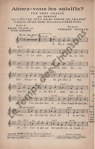 Partition de la chanson : Aimez-vous les salsifis ? Plus beau gosse de France (Le)