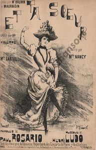 Partition de la chanson : Et ta soeur ! Chansonnette . Violette mlle,Nancy Mlle,Larive Mlle - Ludo Henri - Rosario Paul