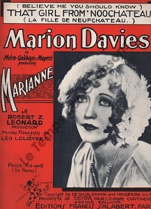 Partition de la chanson : Girl from "Noochateau" (That) Marion Davies Fille de Neufchateau (La)    Marianne  