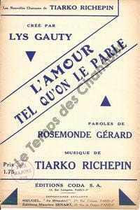 Partition de la chanson : Amour tel qu'on le parle (L')        