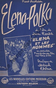 Partition de la chanson : Elena Polka Elena et les hommes
